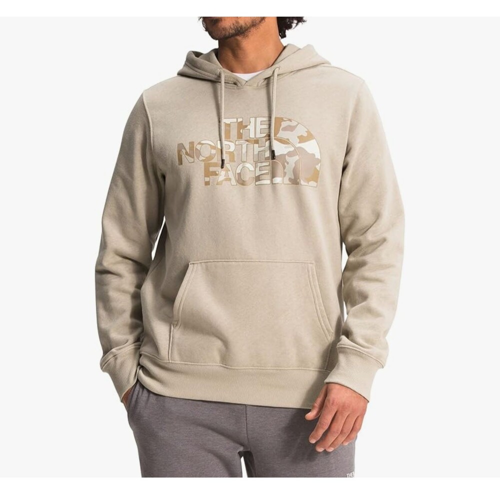 The North Face Men's Half Dome Hoodie - Flax/Kelp Tan Camo Print - Size Medium